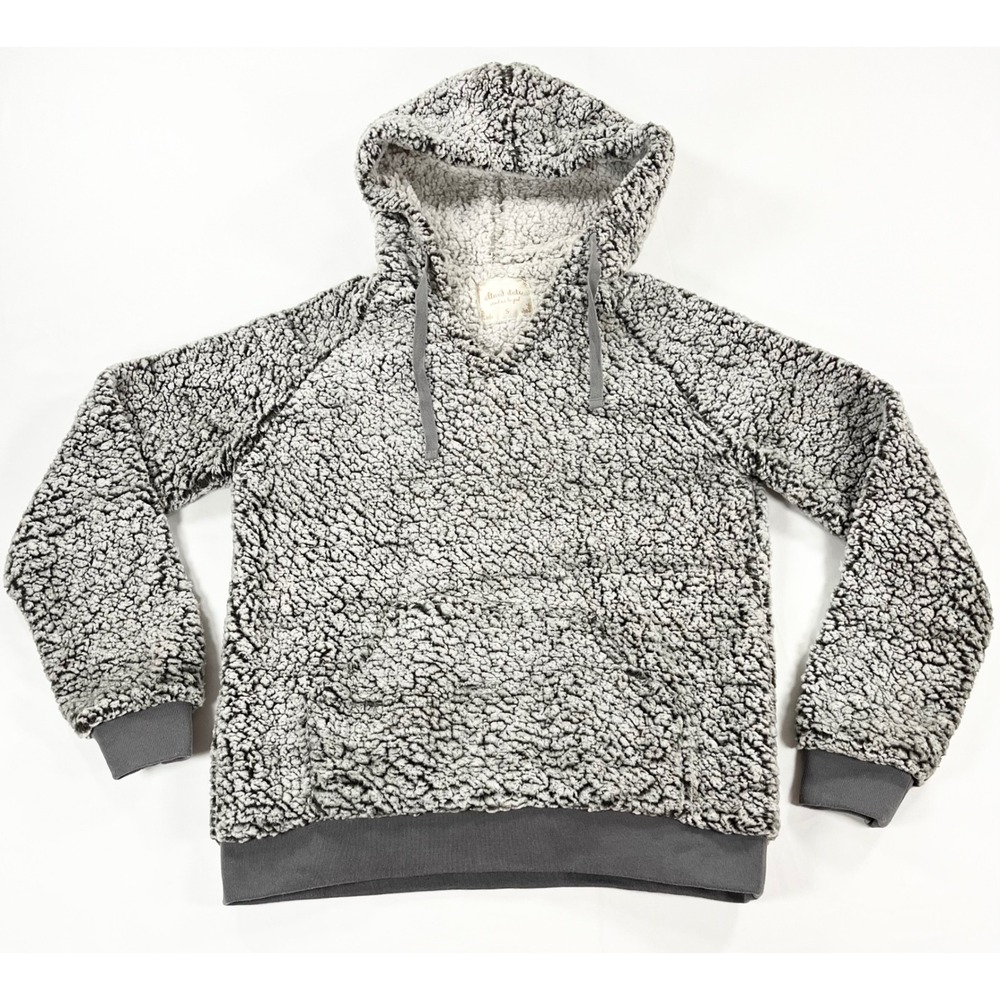 Altard State Womens Small Gray Fuzzy Sherpa Hoodie Pullover Sweatshirt Lined S